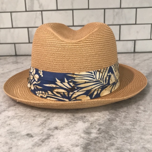 Dobbs Rosebud Straw Fedora Vintage 79 Sand Excellent size 7 1/2 - Picture 7 of 11